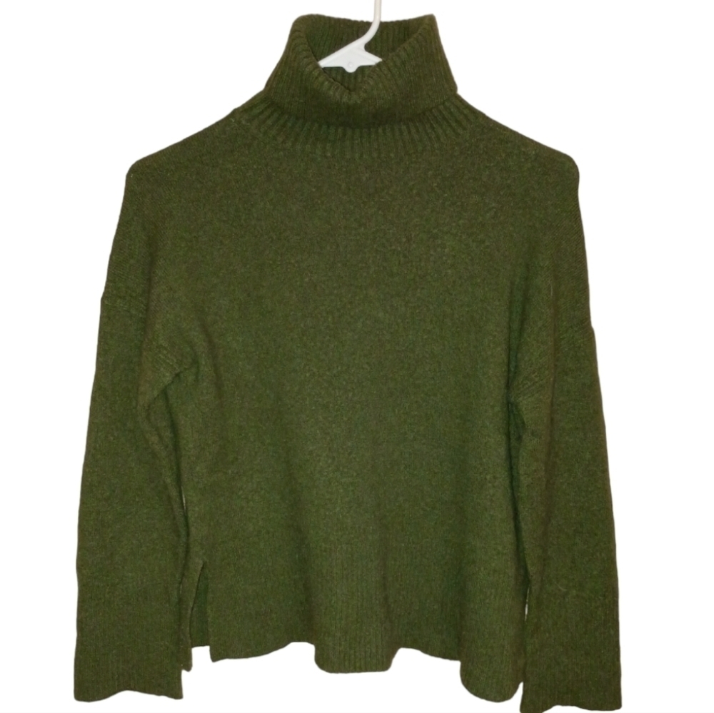 J.Crew Green Alpaca/Merino Wool Blend Turtleneck Sweater Size XS